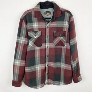 Freedom Foundry Men's Plaid Fleece Sherpa Lined Shirt Jacket Size M